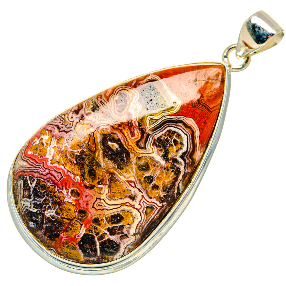 Crazy Lace Agate Pendants handcrafted by Anasilvercos - PD28483 - Photo 2