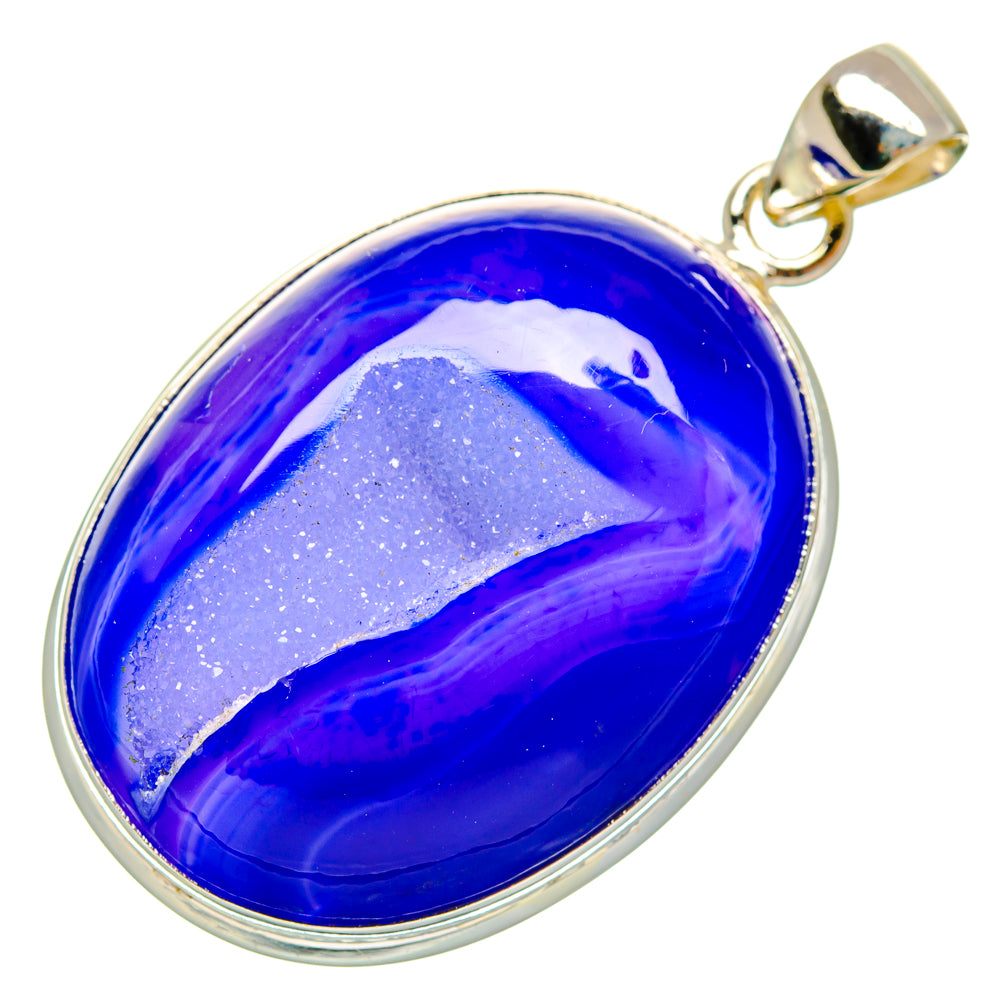 Purple Agate Druzy Pendants handcrafted by Anasilvercos - PD28485 - Photo 2