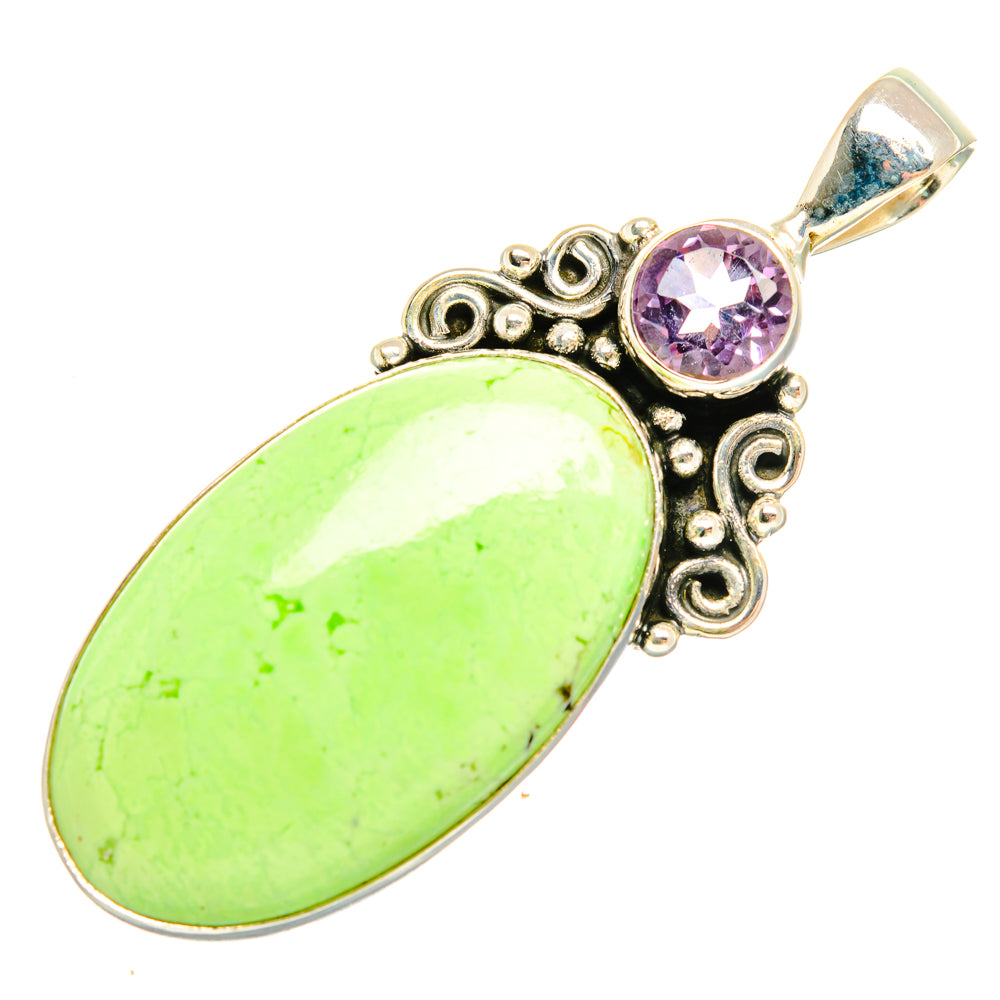 Lemon Chrysoprase Pendants handcrafted by Anasilvercos - PD28489 - Photo 2