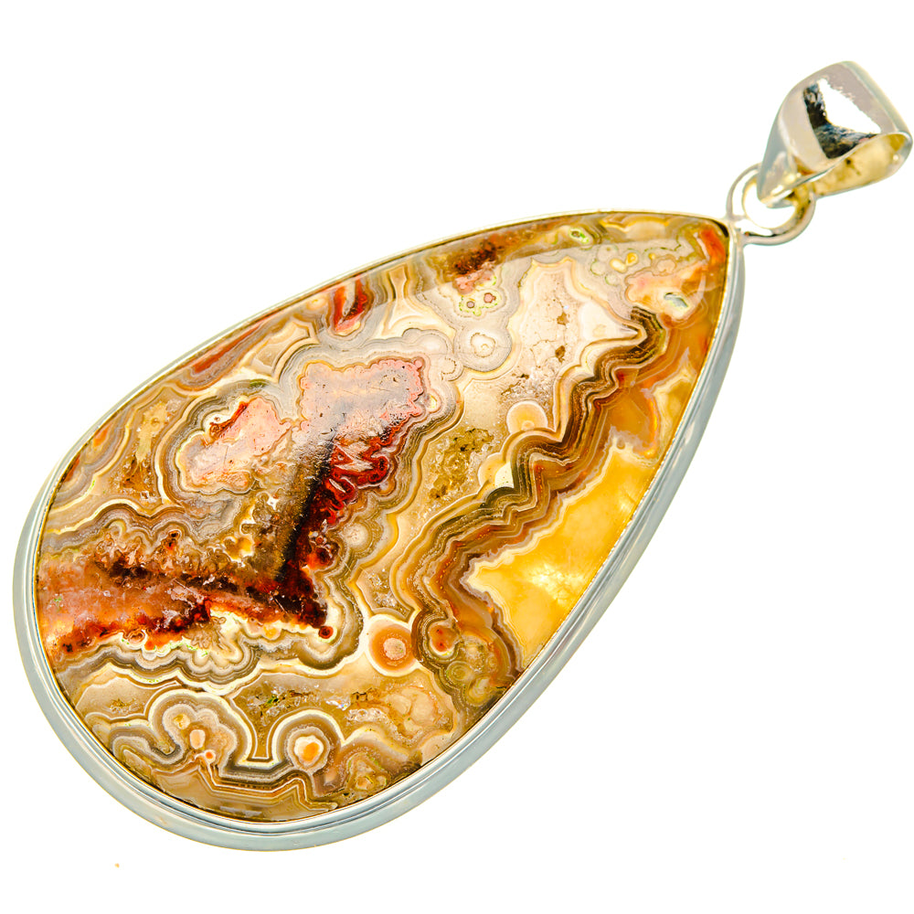 Crazy Lace Agate Pendants handcrafted by Anasilvercos - PD28504 - Photo 2