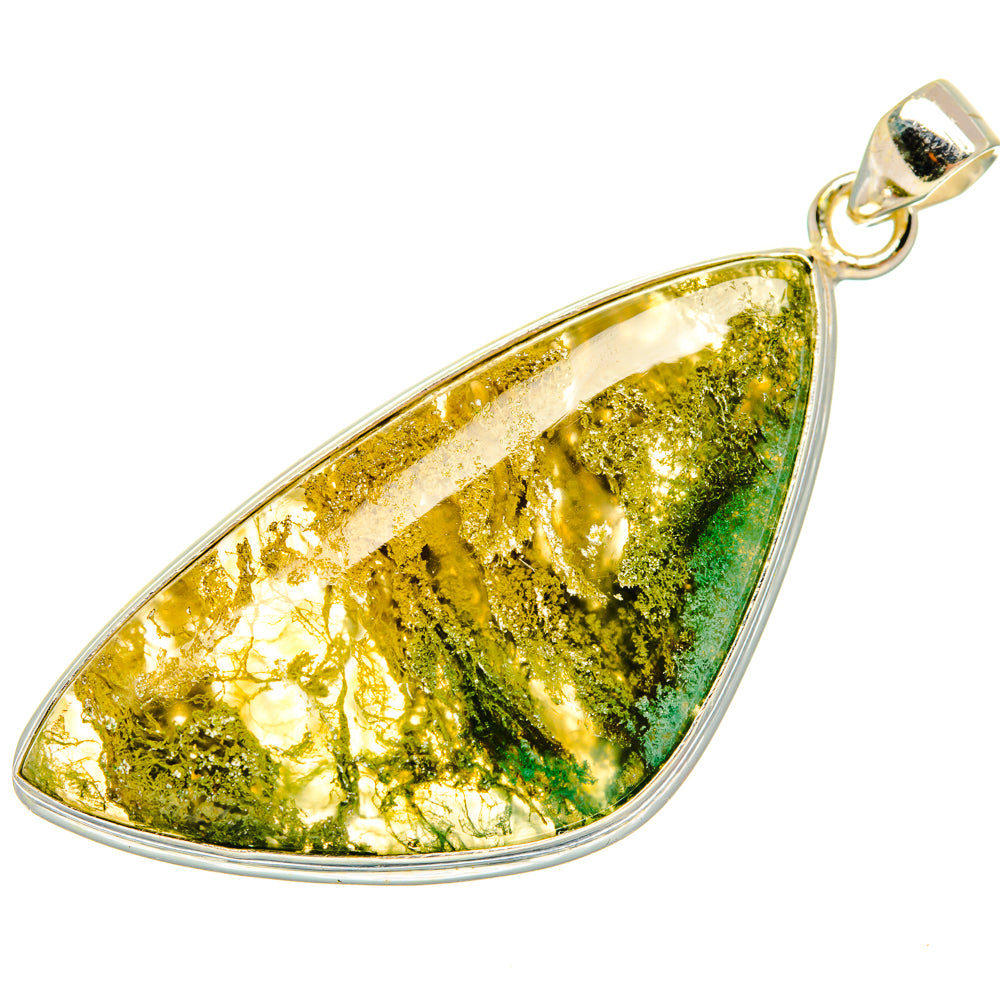 Green Moss Agate Pendants handcrafted by Anasilvercos - PD28516 - Photo 2