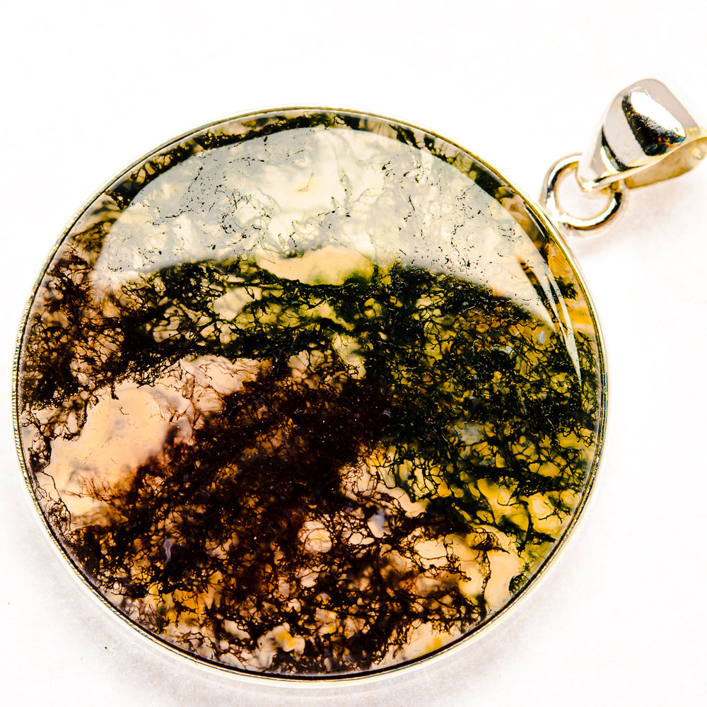 Moss Agate Pendants handcrafted by Anasilvercos - PD28548 - Photo 2
