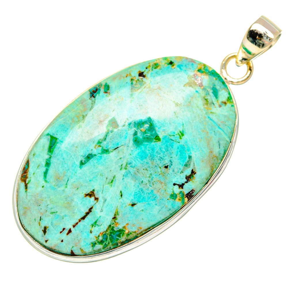 Peruvian Chrysocolla Pendants handcrafted by Anasilvercos - PD28597 - Photo 2