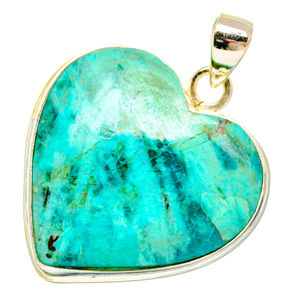 Peruvian Chrysocolla Pendants handcrafted by Anasilvercos - PD28608 - Photo 2