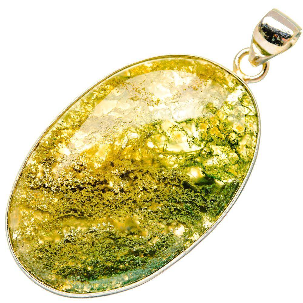 Green Moss Agate Pendants handcrafted by Anasilvercos - PD28618 - Photo 2