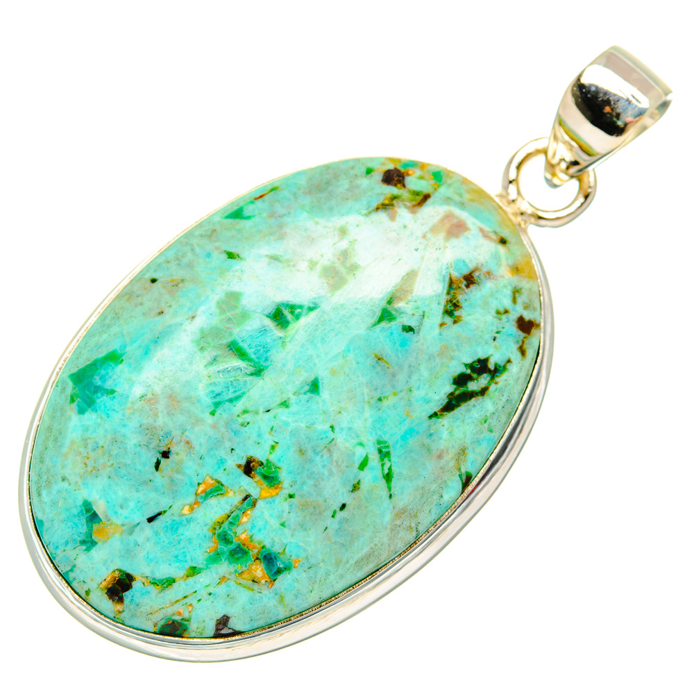 Peruvian Chrysocolla Pendants handcrafted by Anasilvercos - PD28624 - Photo 2