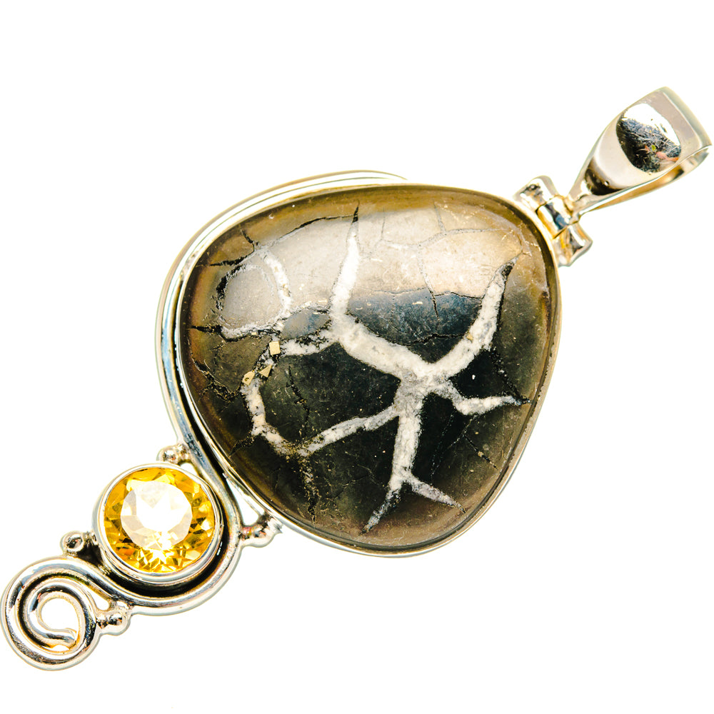 Septarian Geode, Citrine Pendants handcrafted by Anasilvercos - PD28632 - Photo 2