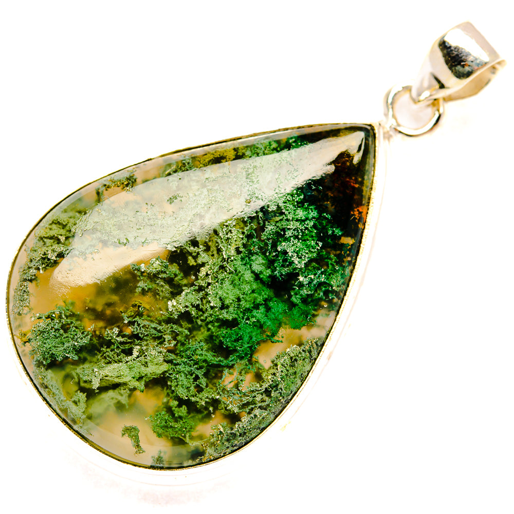 Green Moss Agate Pendants handcrafted by Anasilvercos - PD28677 - Photo 2