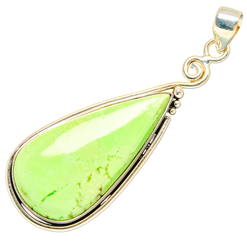 Lemon Chrysoprase Pendants handcrafted by Anasilvercos - PD28710 - Photo 2
