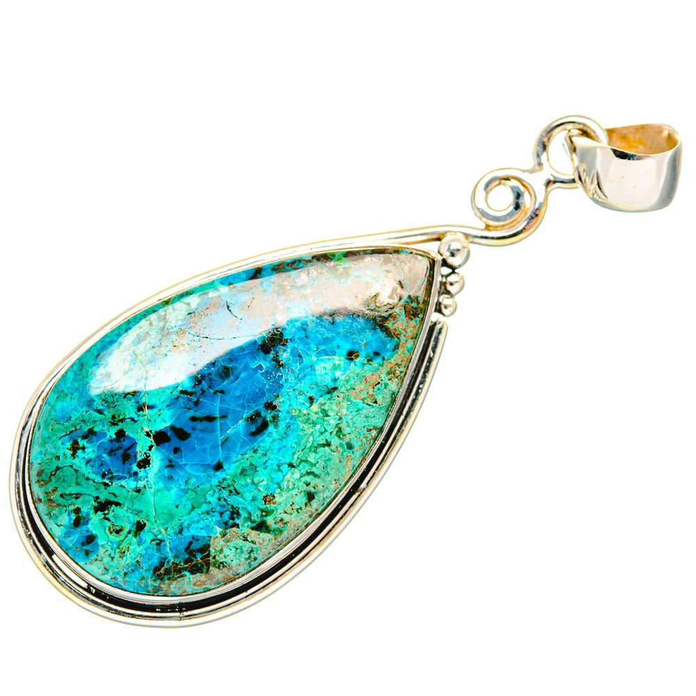 Peruvian Chrysocolla Pendants handcrafted by Anasilvercos - PD28837 - Photo 2