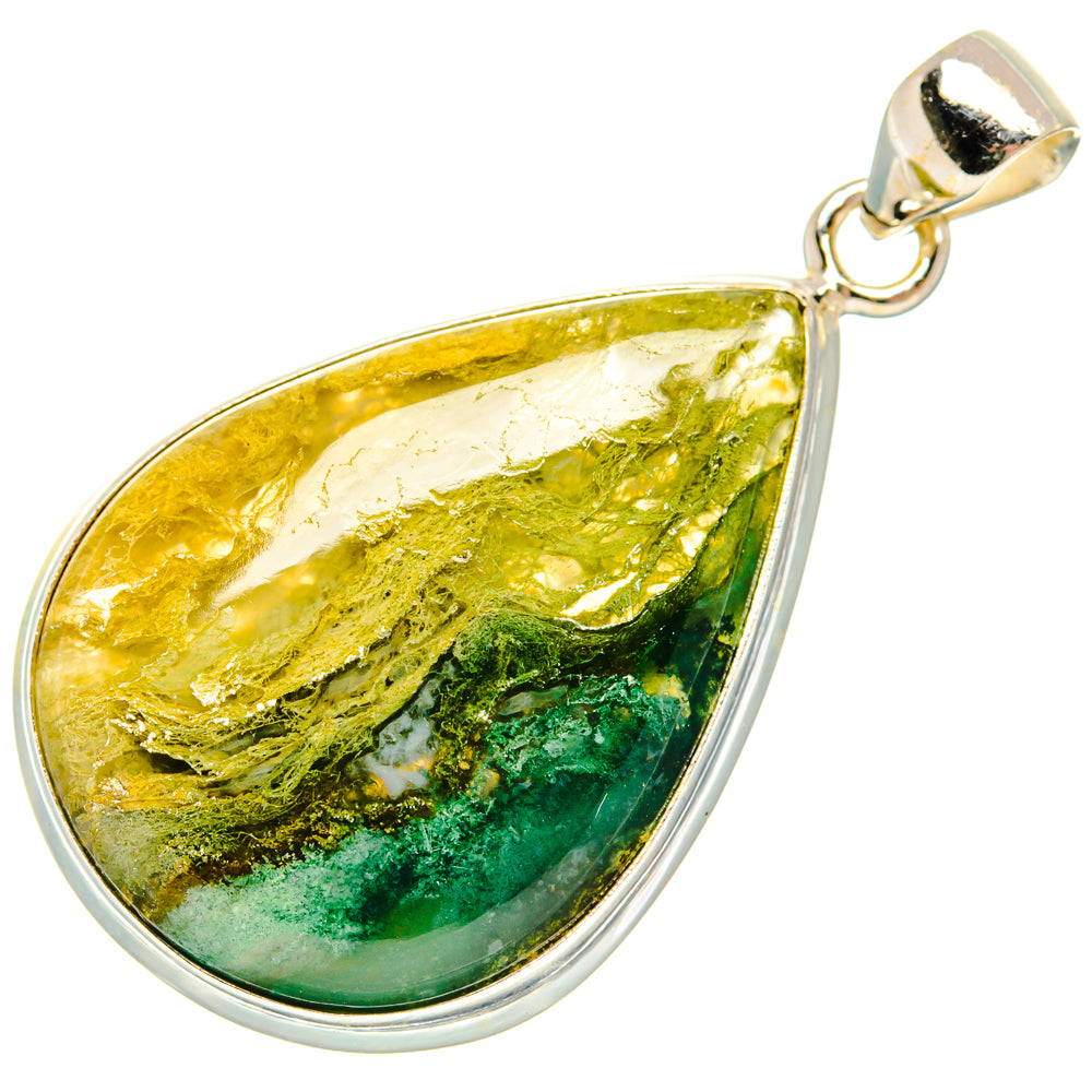 Green Moss Agate Pendants handcrafted by Anasilvercos - PD28854 - Photo 2