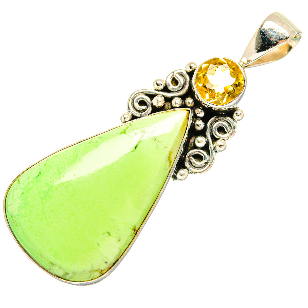 Lemon Chrysoprase Pendants handcrafted by Anasilvercos - PD28870 - Photo 2