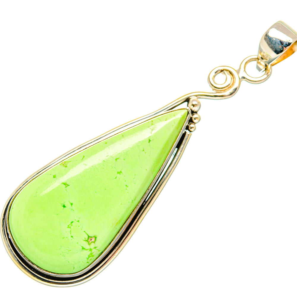 Lemon Chrysoprase Pendants handcrafted by Anasilvercos - PD28878 - Photo 2