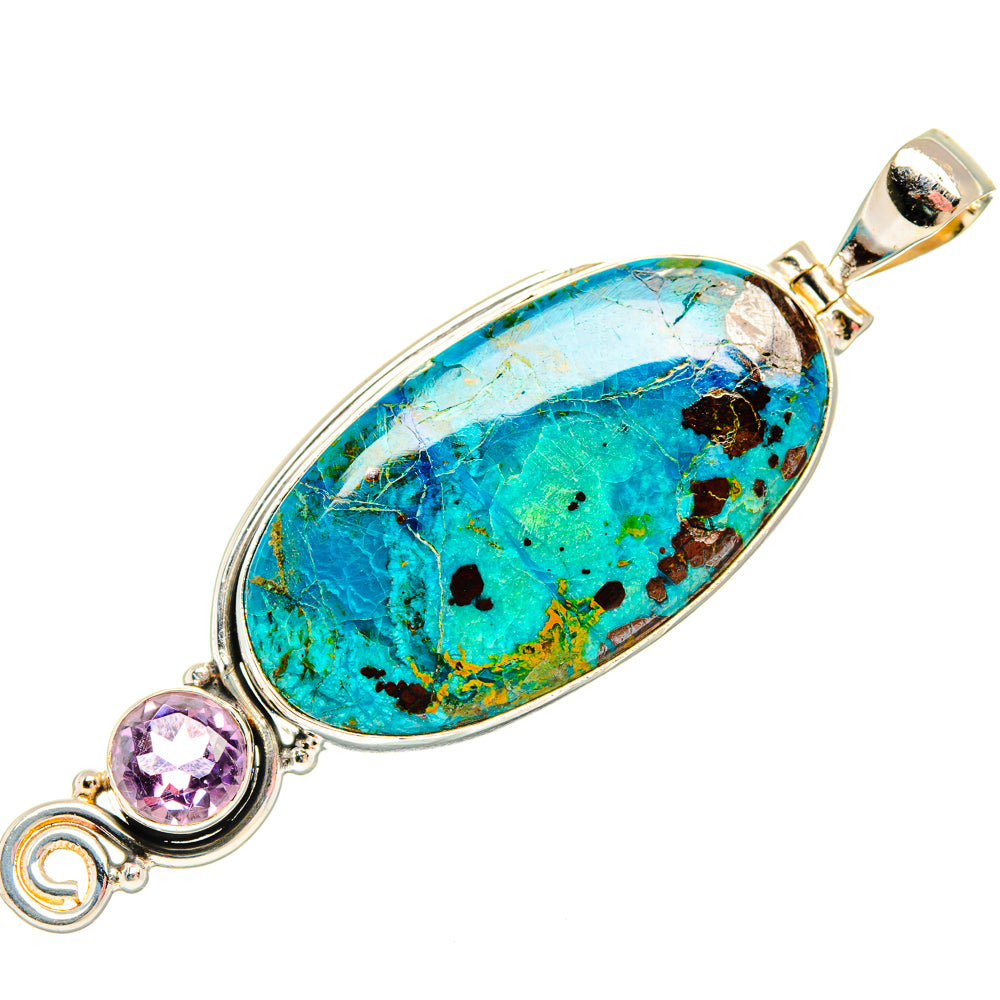 Peruvian Chrysocolla Pendants handcrafted by Anasilvercos - PD28889 - Photo 2