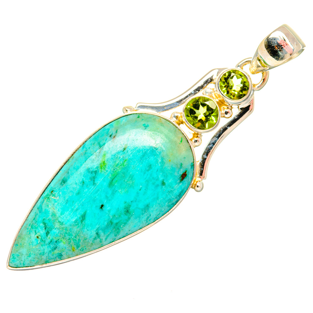 Peruvian Chrysocolla Pendants handcrafted by Anasilvercos - PD28893 - Photo 2