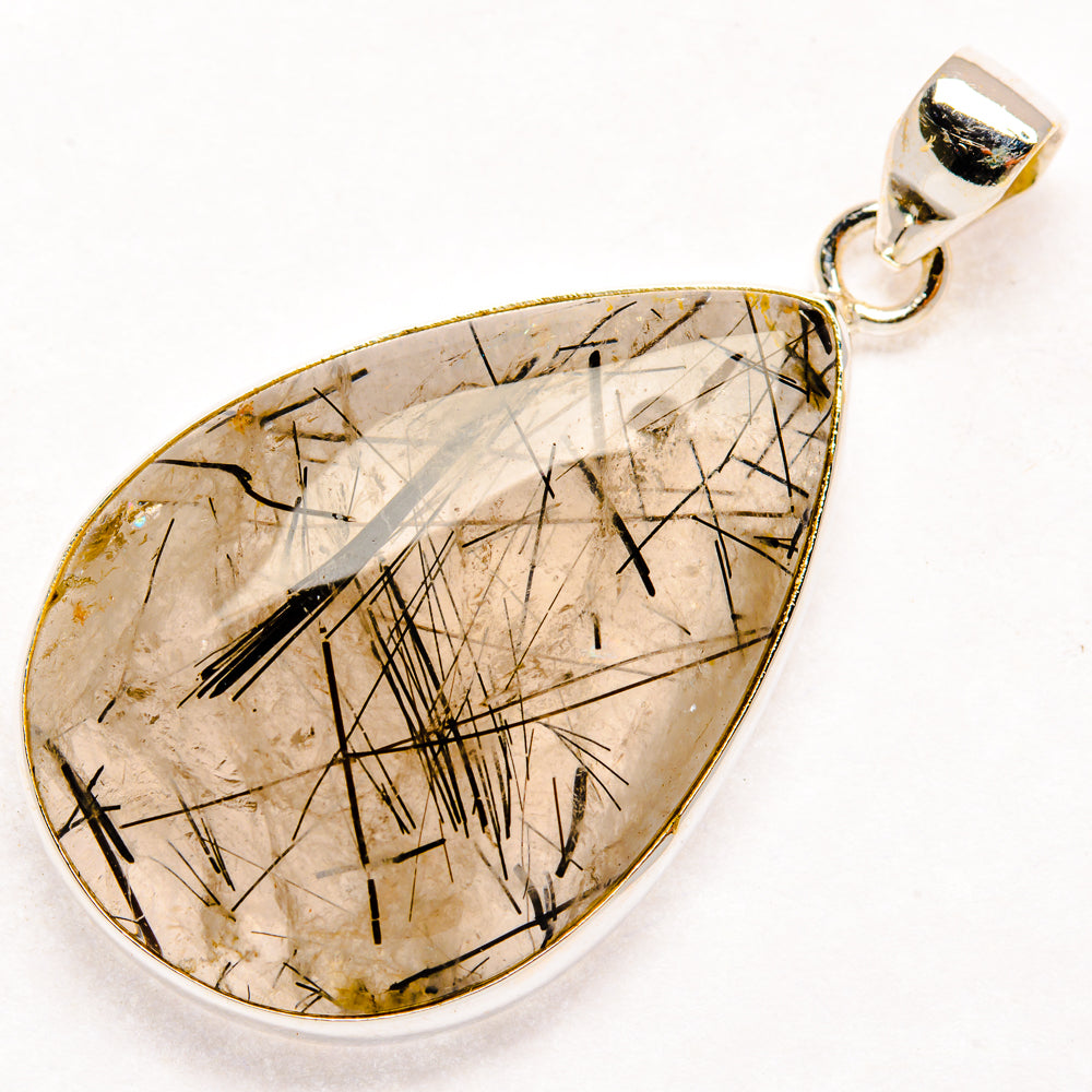 Tourmalinated Quartz Pendants handcrafted by Anasilvercos - PD28907 - Photo 2