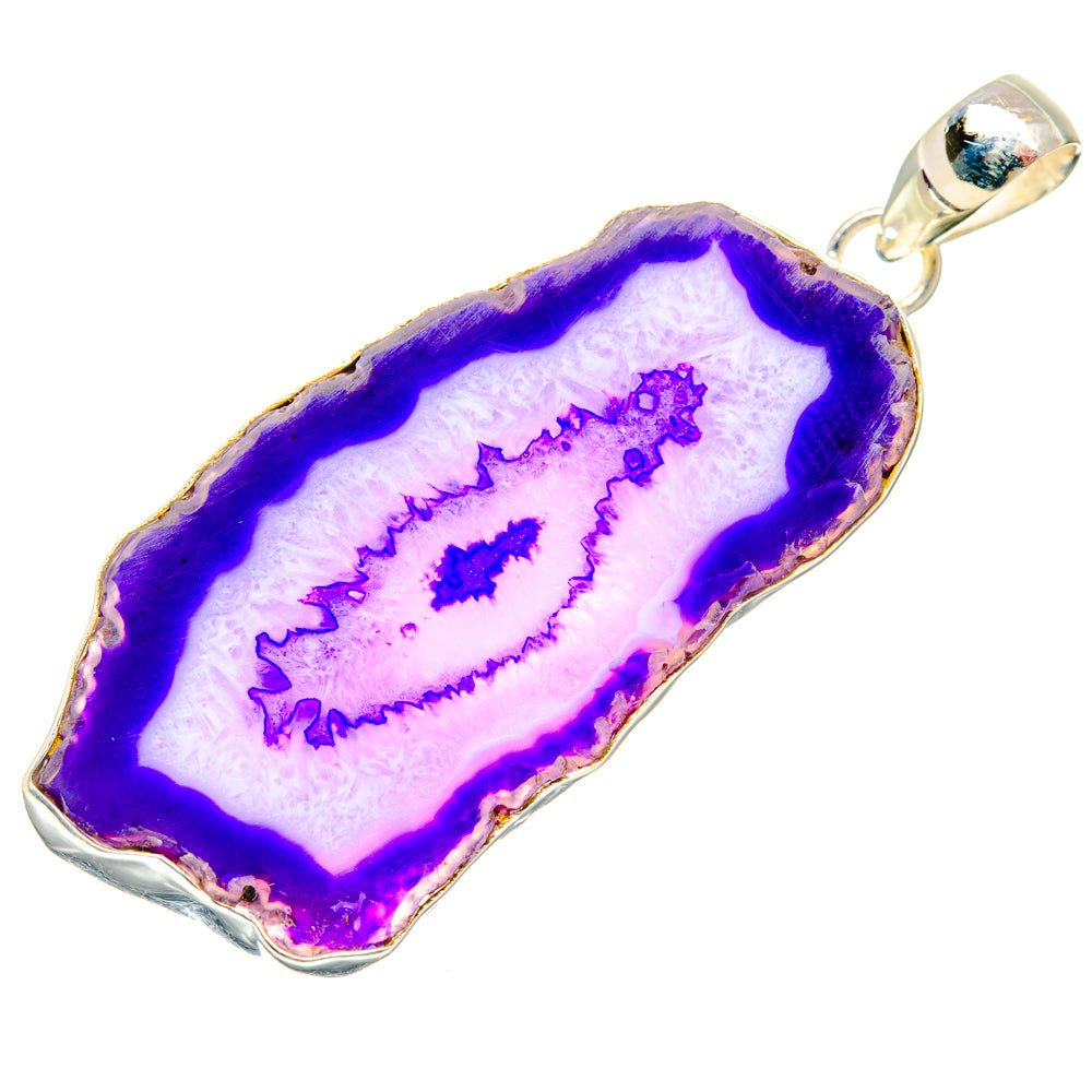 Purple Geode Slice Pendants handcrafted by Anasilvercos - PD28958 - Photo 2