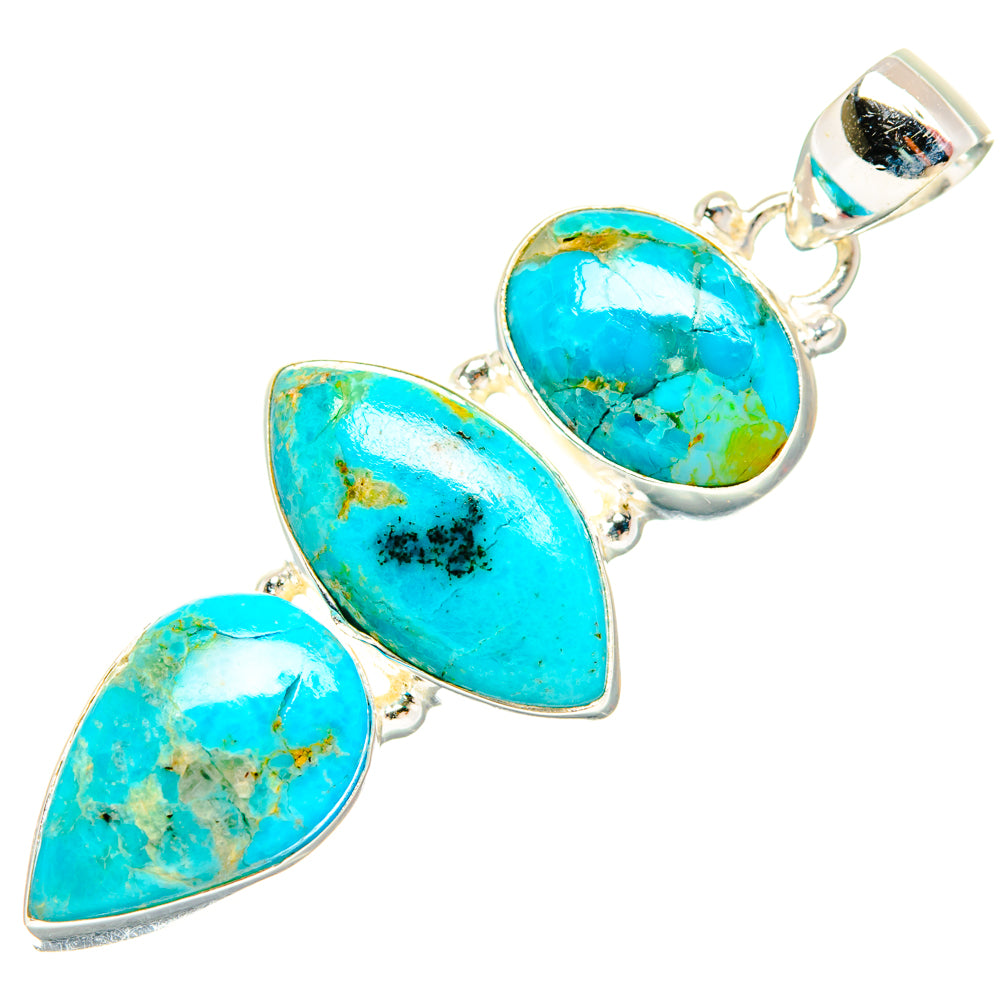 Peruvian Chrysocolla Pendants handcrafted by Anasilvercos - PD28967 - Photo 2