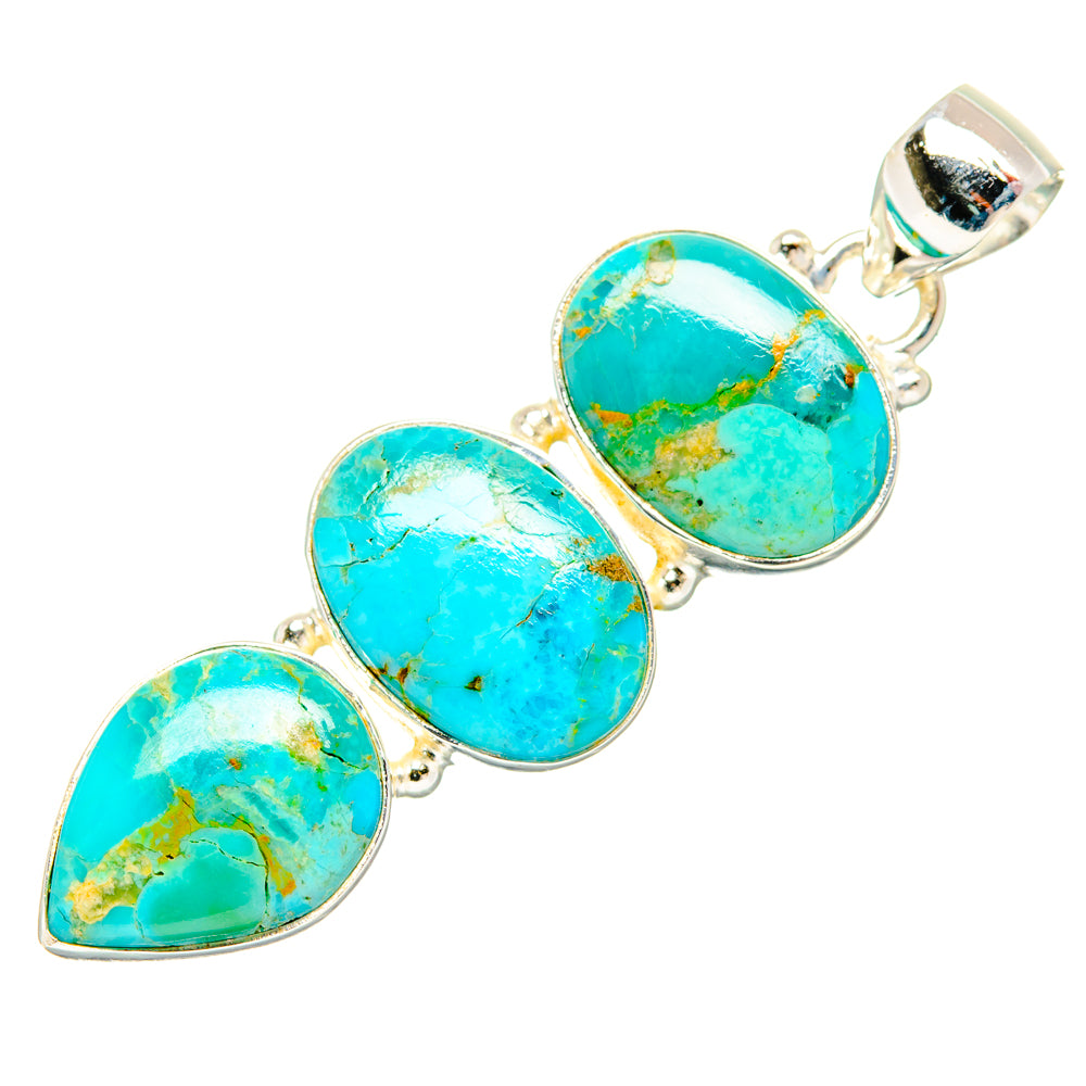 Peruvian Chrysocolla Pendants handcrafted by Anasilvercos - PD28968 - Photo 2