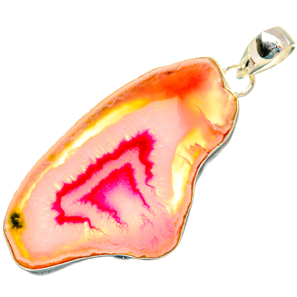 Pink Geode Slice Pendants handcrafted by Anasilvercos - PD28970 - Photo 2