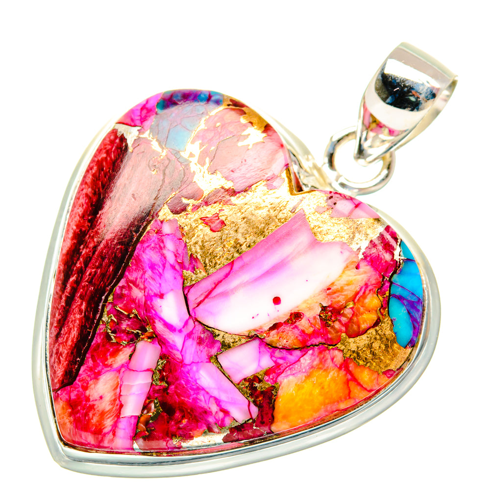 Kingman Pink Dahlia Turquoise Pendants handcrafted by Anasilvercos - PD28972 - Photo 2