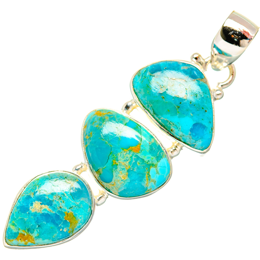 Peruvian Chrysocolla Pendants handcrafted by Anasilvercos - PD29010 - Photo 2