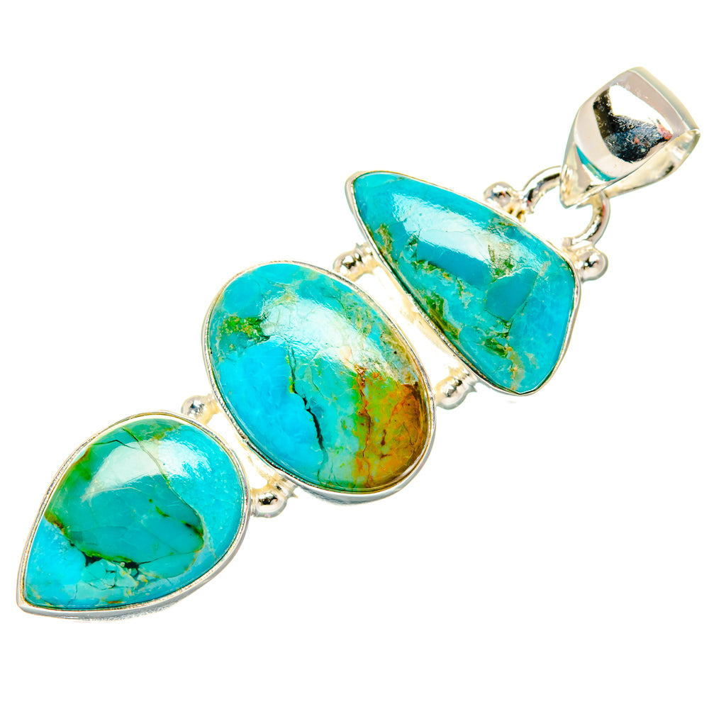 Peruvian Chrysocolla Pendants handcrafted by Anasilvercos - PD29011 - Photo 2