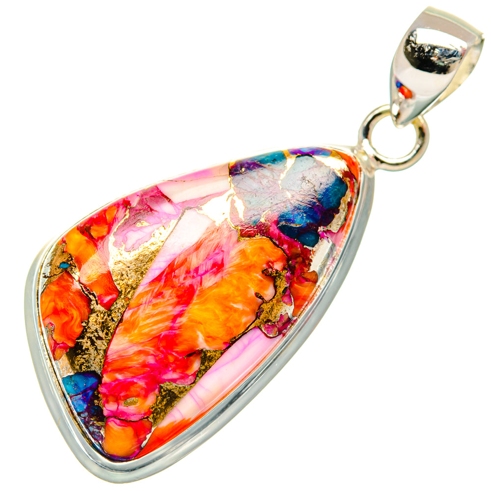 Kingman Pink Dahlia Turquoise Pendants handcrafted by Anasilvercos - PD29021 - Photo 2
