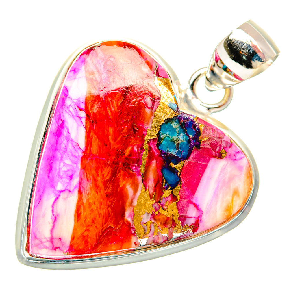 Kingman Pink Dahlia Turquoise Pendants handcrafted by Anasilvercos - PD29022 - Photo 2