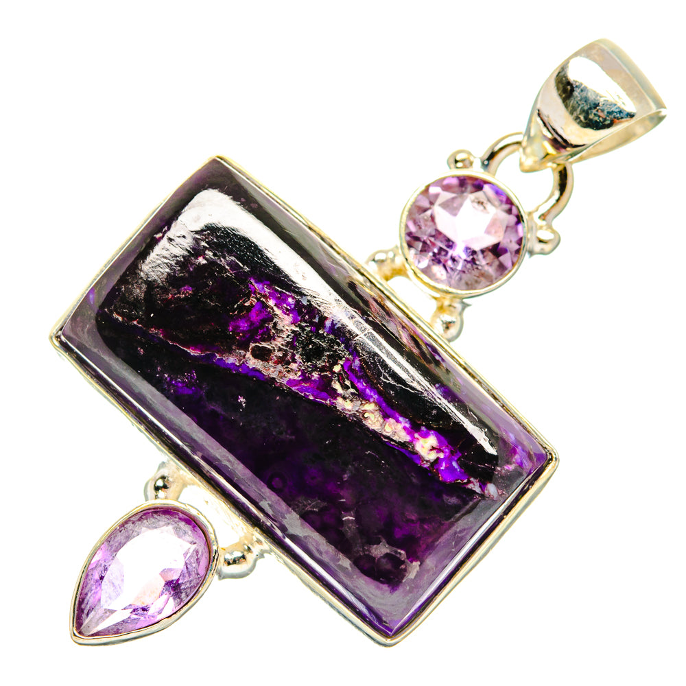 Purple Agate, Amethyst Pendants handcrafted by Anasilvercos - PD29033 - Photo 2