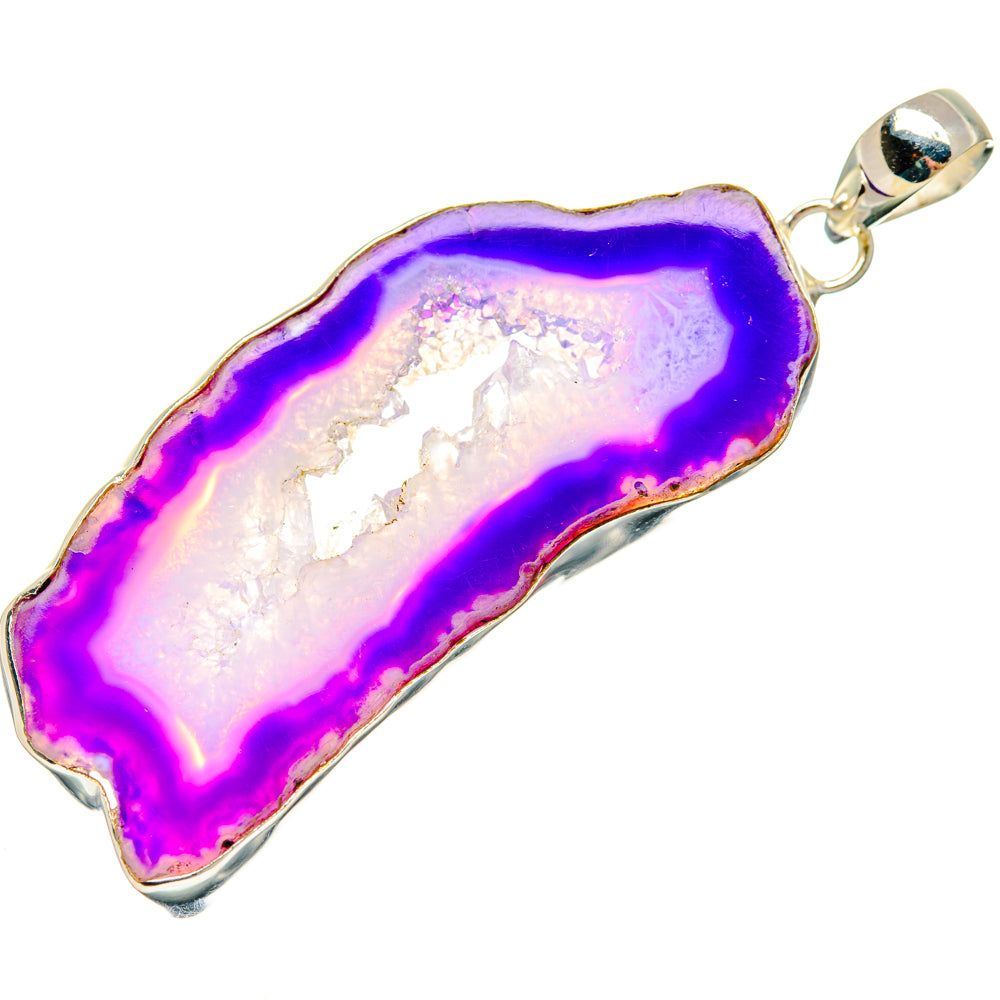 Purple Geode Slice Pendants handcrafted by Anasilvercos - PD29035 - Photo 2