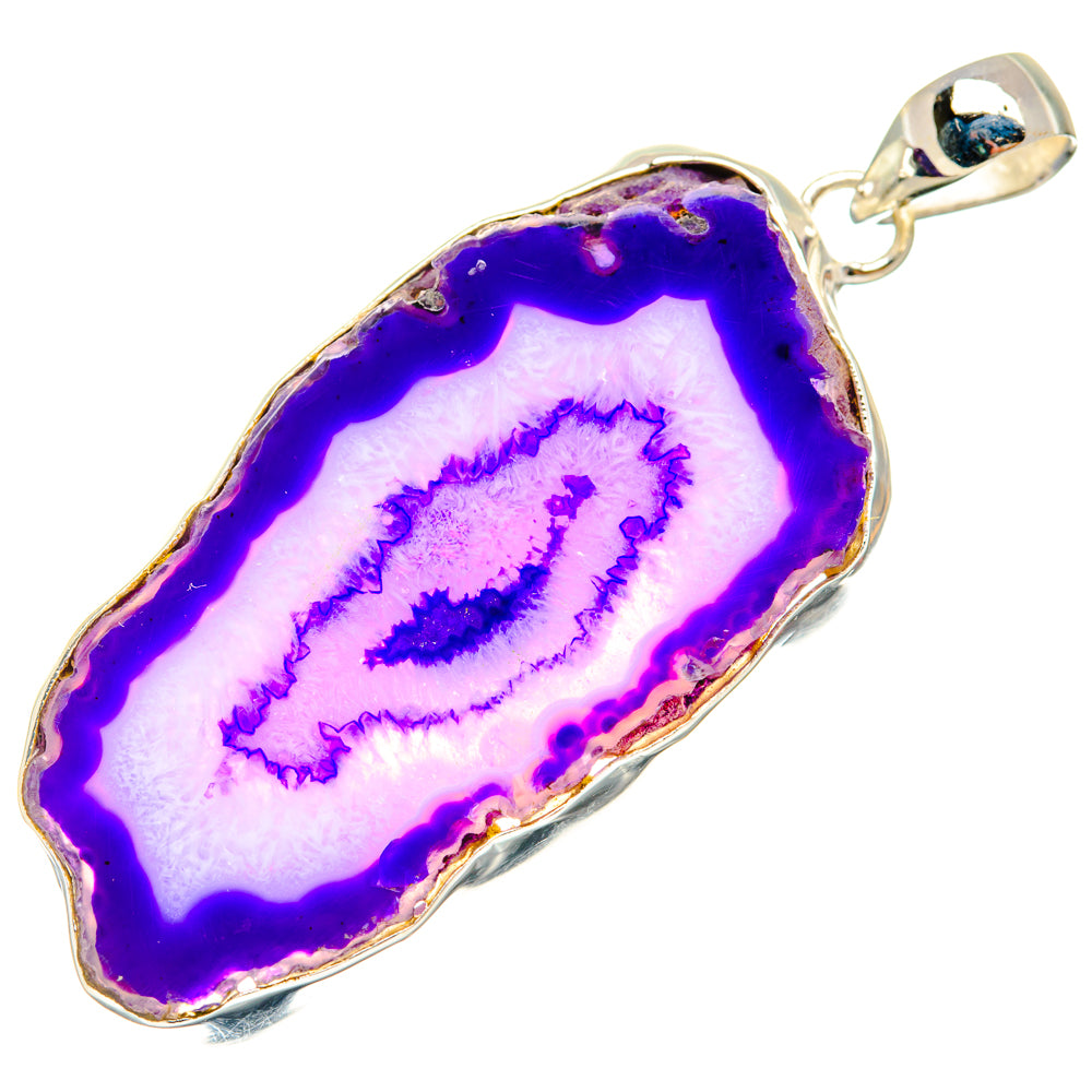 Purple Geode Slice Pendants handcrafted by Anasilvercos - PD29036 - Photo 2
