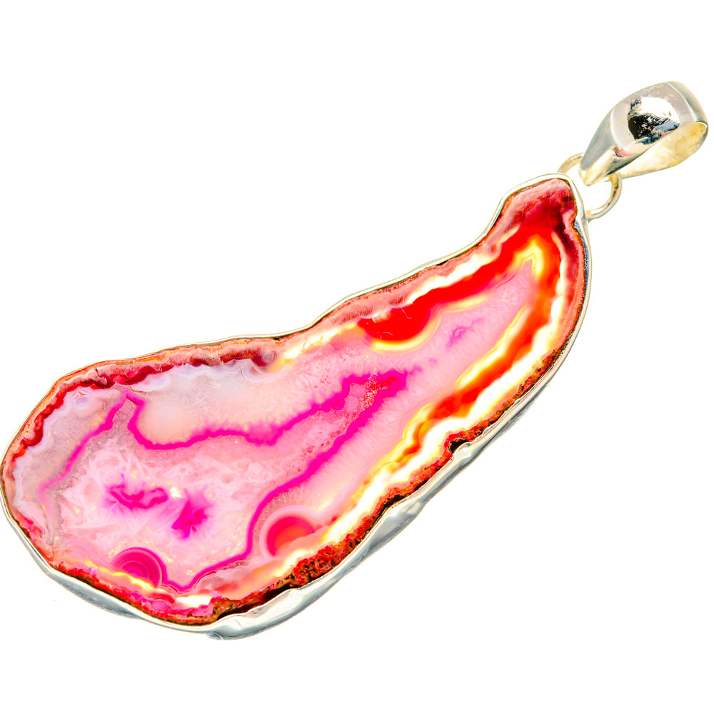 Pink Geode Slice Pendants handcrafted by Anasilvercos - PD29038 - Photo 2