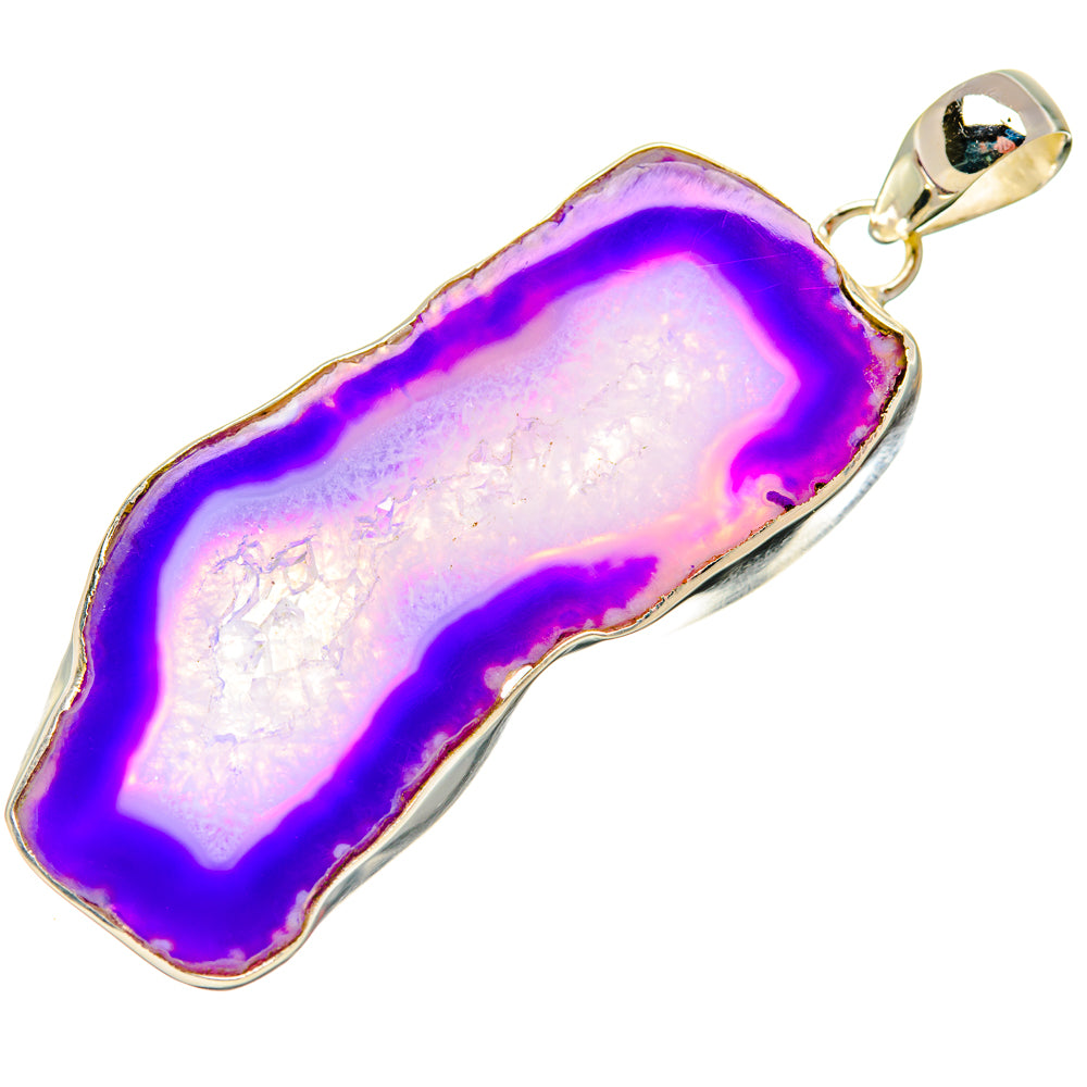 Purple Geode Slice Pendants handcrafted by Anasilvercos - PD29039 - Photo 2