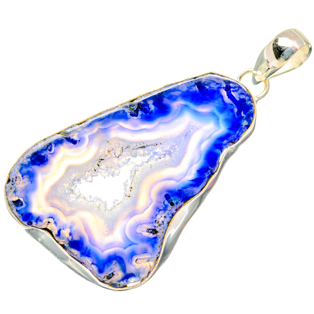 Blue Geode Slice Pendants handcrafted by Anasilvercos - PD29042 - Photo 2