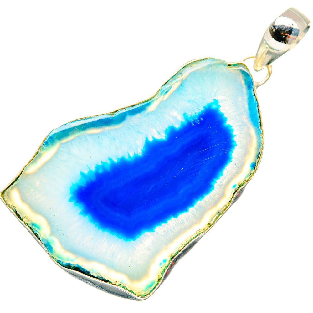 Blue Geode Slice Pendants handcrafted by Anasilvercos - PD29047 - Photo 2