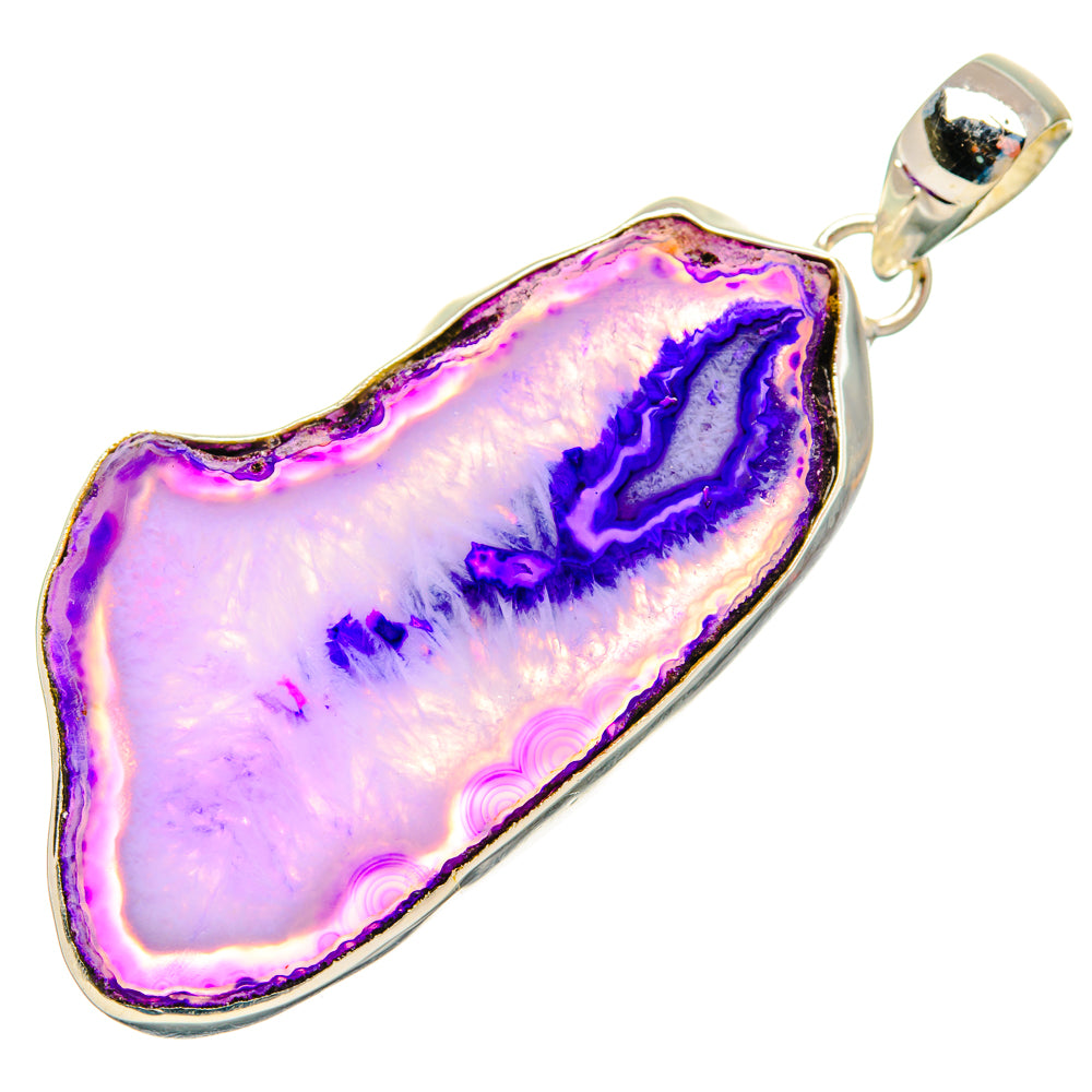 Purple Geode Slice Pendants handcrafted by Anasilvercos - PD29048 - Photo 2