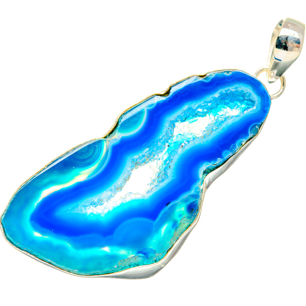 Blue Geode Slice Pendants handcrafted by Anasilvercos - PD29049 - Photo 2