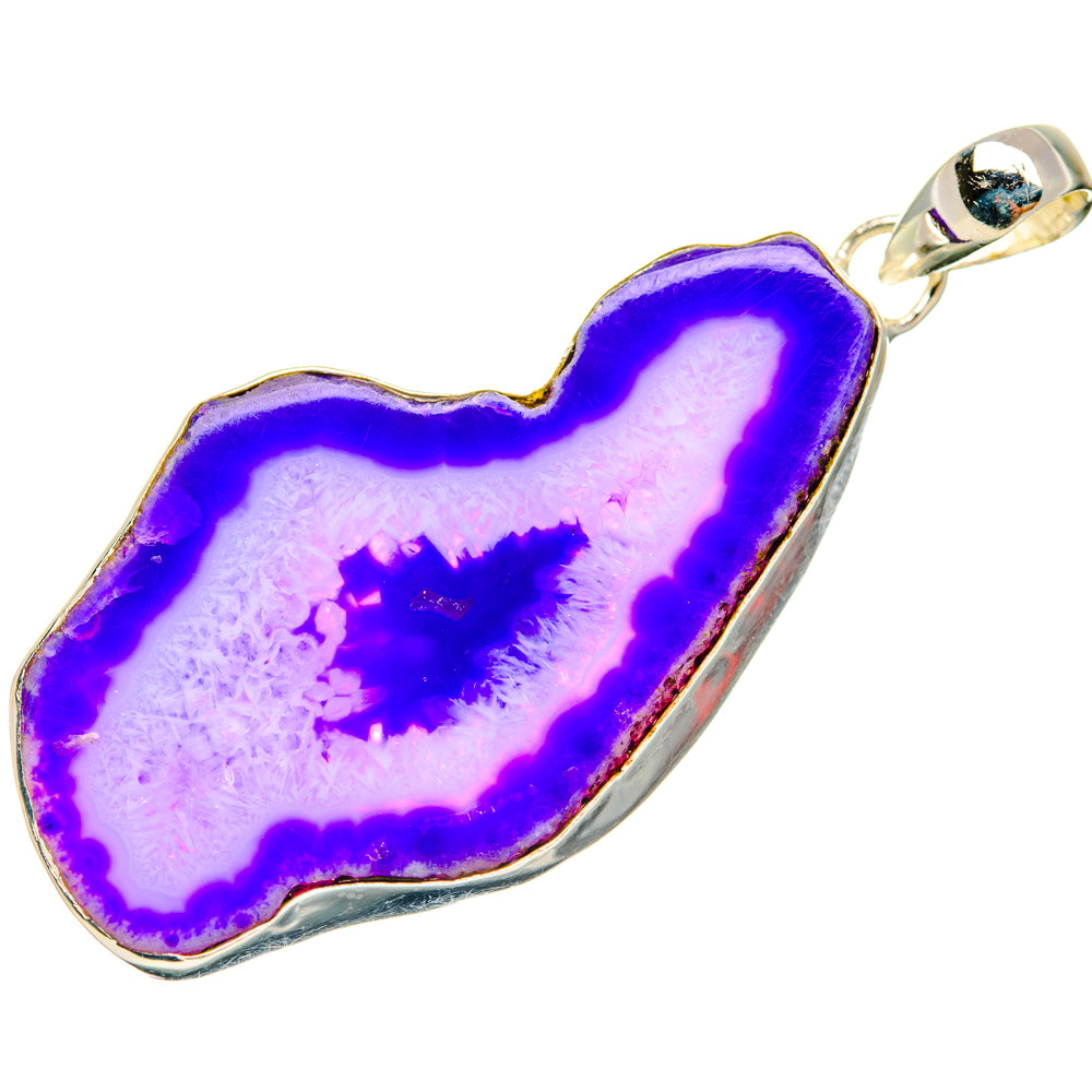 Purple Geode Slice Pendants handcrafted by Anasilvercos - PD29050 - Photo 2