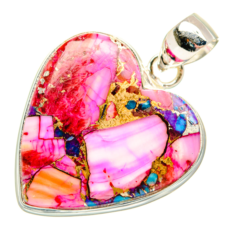 Kingman Pink Dahlia Turquoise Pendants handcrafted by Anasilvercos - PD29059 - Photo 2