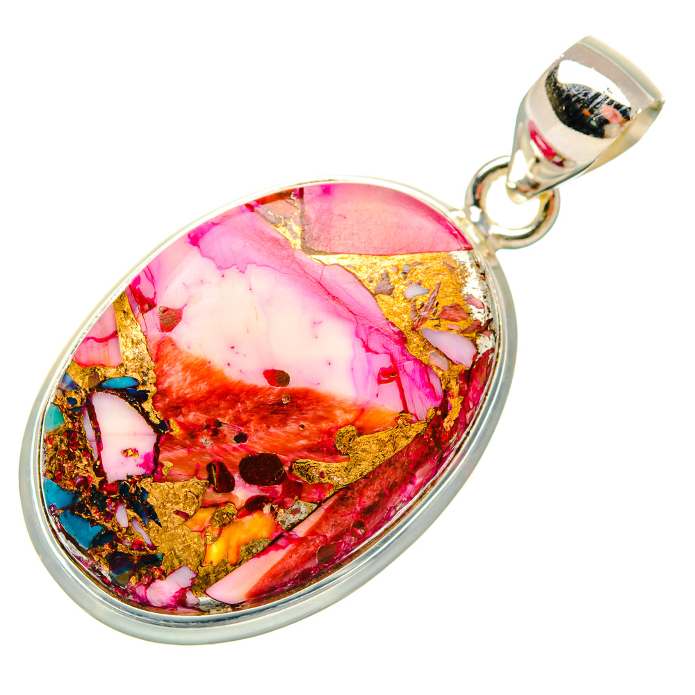 Kingman Pink Dahlia Turquoise Pendants handcrafted by Anasilvercos - PD29063 - Photo 2