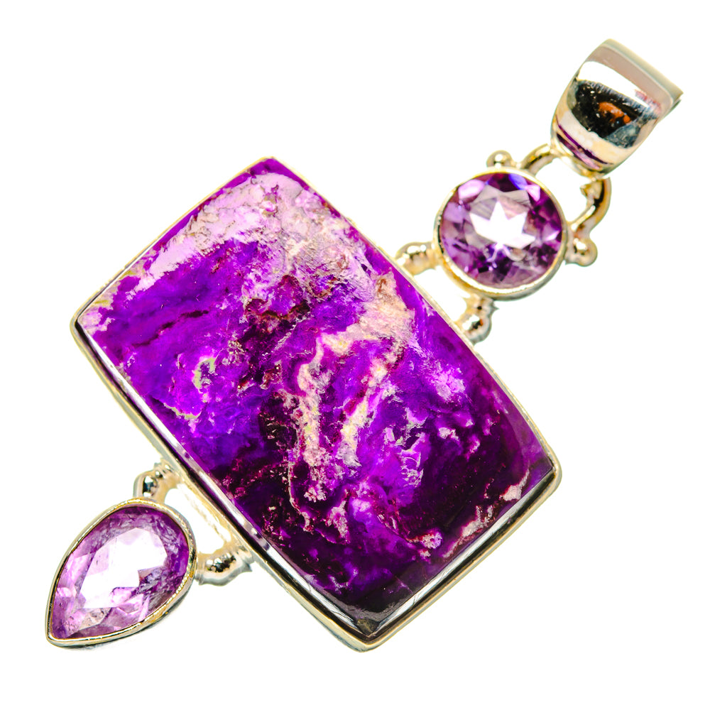 Purple Agate, Amethyst Pendants handcrafted by Anasilvercos - PD29076 - Photo 2