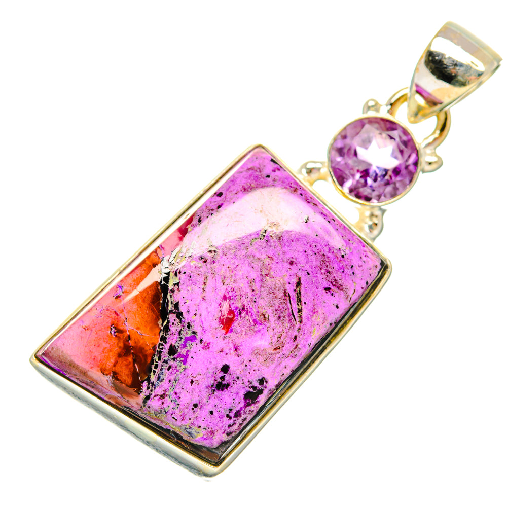Stichtite, Amethyst Pendants handcrafted by Anasilvercos - PD29085 - Photo 2