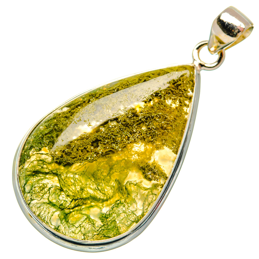 Green Moss Agate Pendants handcrafted by Anasilvercos - PD29161 - Photo 2
