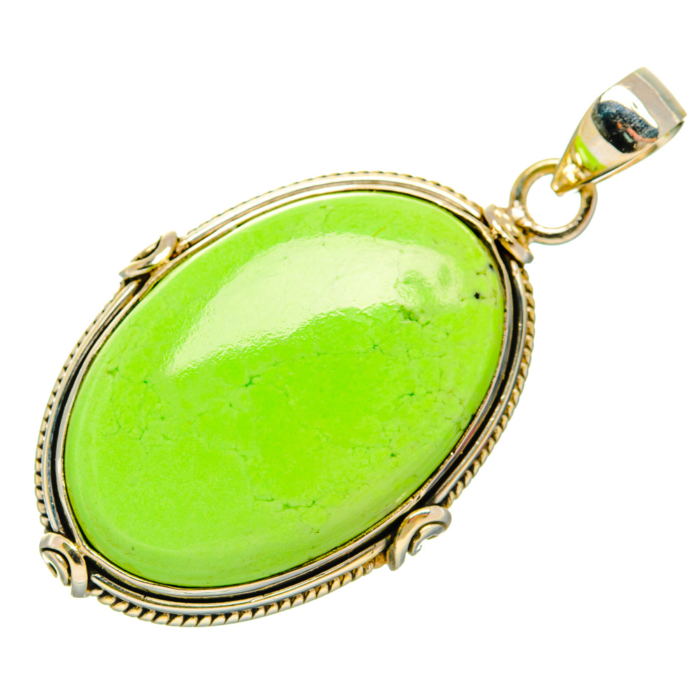 Lemon Chrysoprase Pendants handcrafted by Anasilvercos - PD29165 - Photo 2