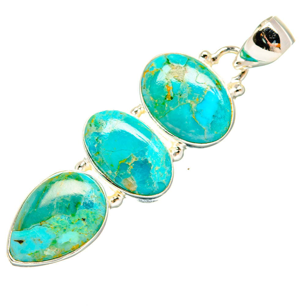 Peruvian Chrysocolla Pendants handcrafted by Anasilvercos - PD29168 - Photo 2