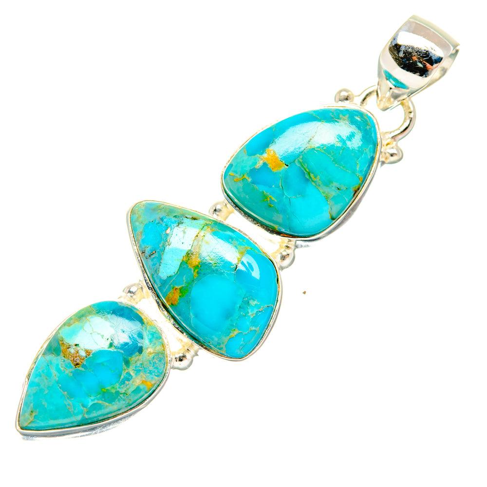 Peruvian Chrysocolla Pendants handcrafted by Anasilvercos - PD29170 - Photo 2