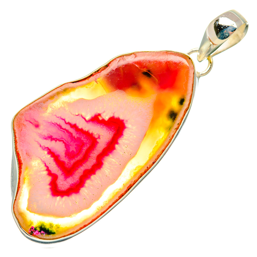 Pink Geode Slice Pendants handcrafted by Anasilvercos - PD29173 - Photo 2
