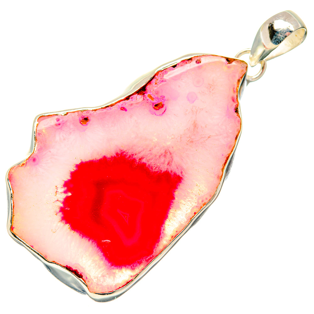 Pink Geode Slice Pendants handcrafted by Anasilvercos - PD29180 - Photo 2
