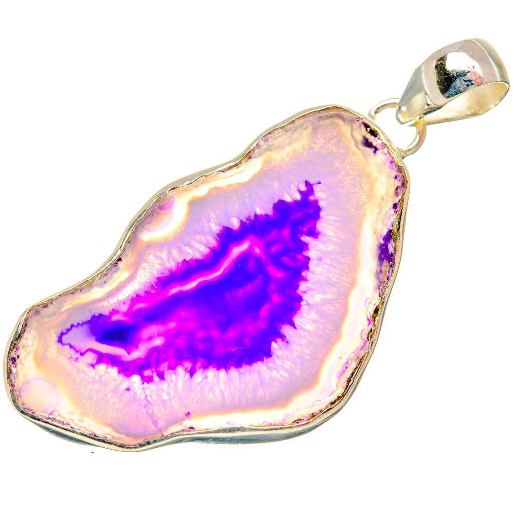 Purple Geode Slice Pendants handcrafted by Anasilvercos - PD29181 - Photo 2